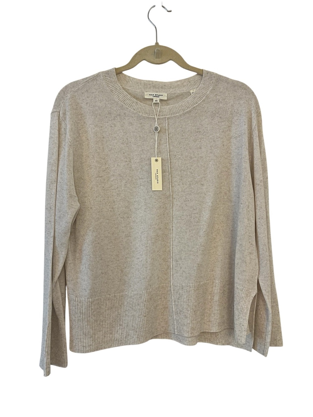 Max Studio Knit Lightweight Sweater Oatmeal Color size XS NWT